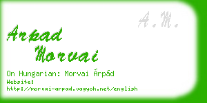 arpad morvai business card